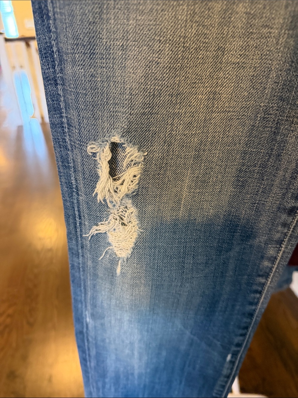 7 for All Mankind Distressed Bootcut Jeans - Picture 6 of 7